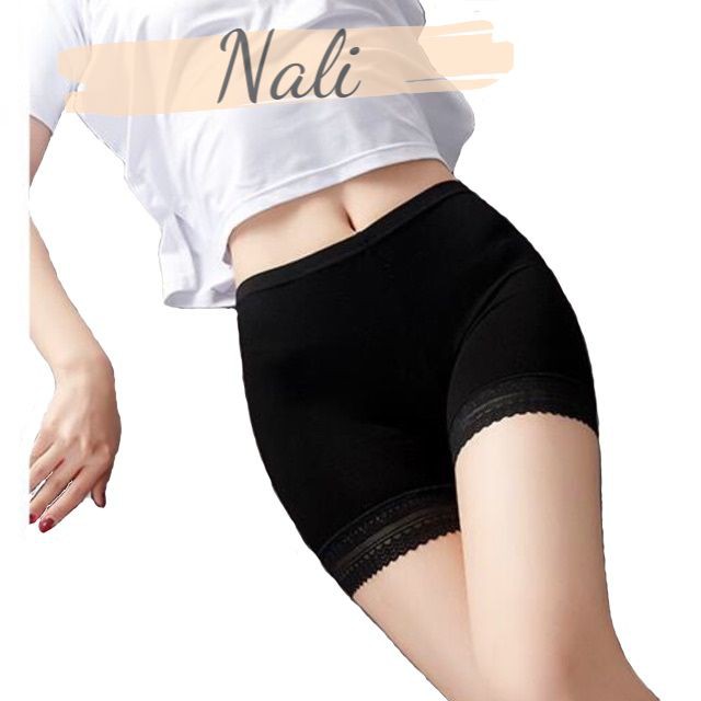 Quần lót đùi nẽ, quần mặc váy cotton thông phối ren NL032