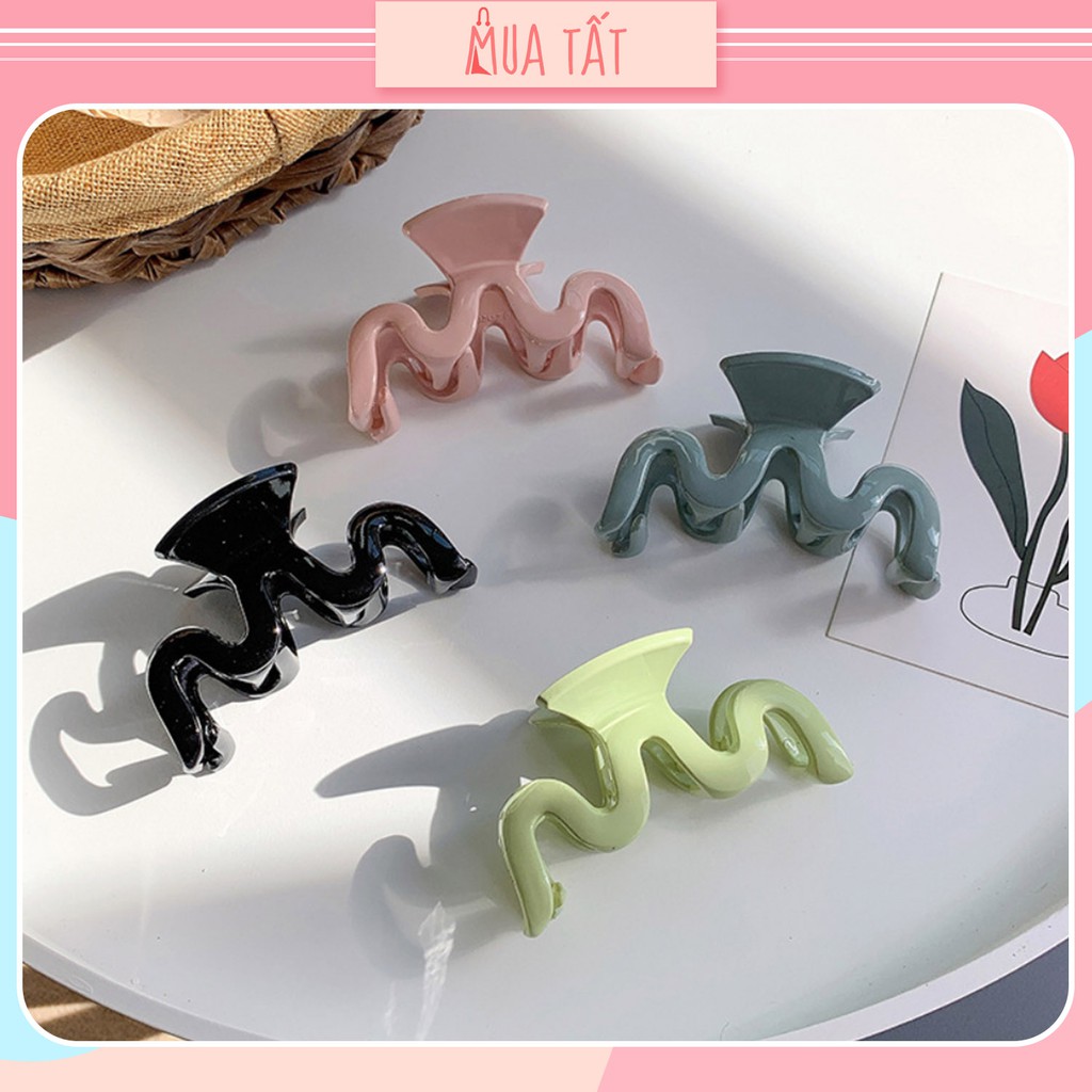 Kẹp tóc càng cua trơn gợn sóng phong cách Hàn Quốc Mua Tất (muatatshop)