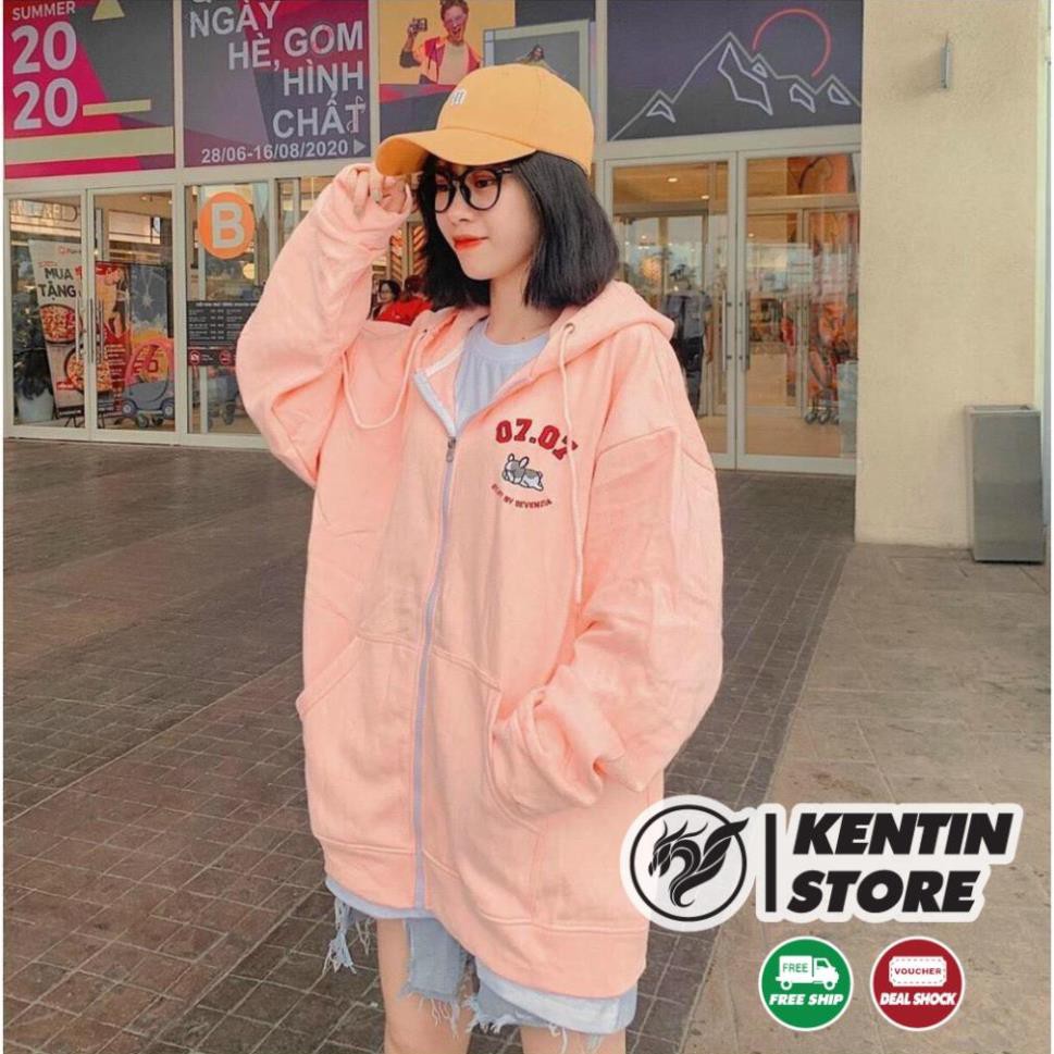 Áo Khoác Hoodie Chống Bụi cho Cặp Đôi In Hình PUPPY Nỉ Form Rộng Có Dây Kéo Unisex Ulzzang ảnh thật KENTIN | BigBuy360 - bigbuy360.vn