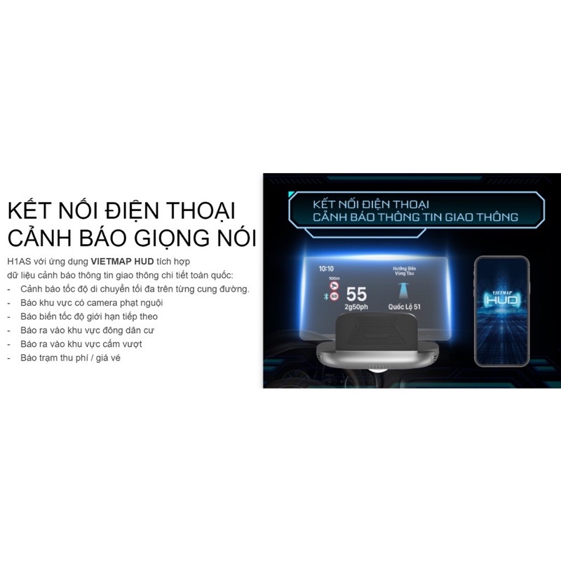 HUD Vietmap H1AS Cảm Biến Áp Suất Lốp – Cảnh Báo Giao Thông