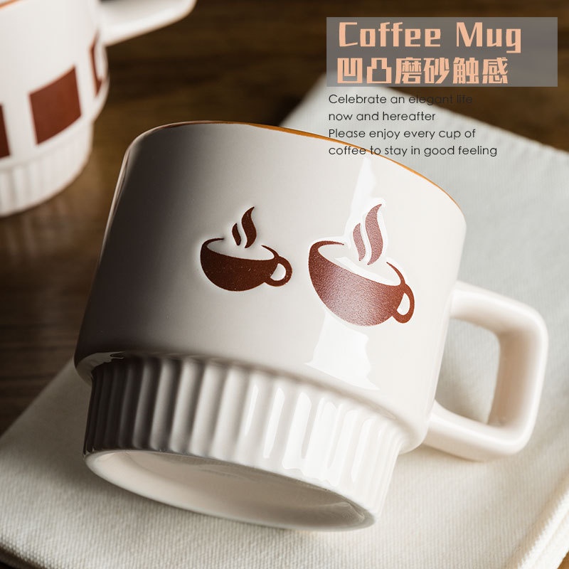 Cốc sứ trắng nâu vintage Cốc Cốc ly sứ hoạ tiết dễ thương dùng để uống nước pha trà, cà phê quà tặng bạn bè người thân