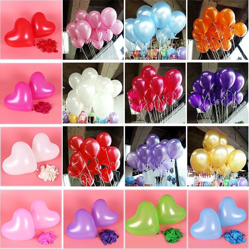 Set 20 Bong Bóng Trái Tim Trang Trí Tiệc Sinh Nhật