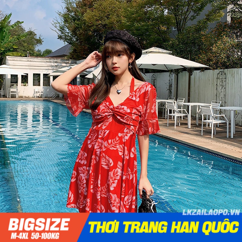 đồ bơi nữ Bigsize Bikini Áo tắm kín đáo liền thân dáng suông mùa hè Phong cách Hàn Quốc Thời Trang tiểu thư cá tính xinh đẹp bigsizegiaree