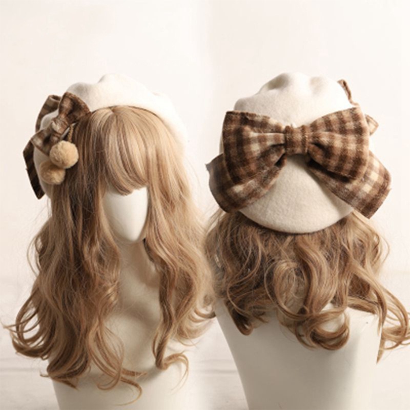 Mũ beret Len Phong Cách retro Pháp Thời Trang Mùa Đông