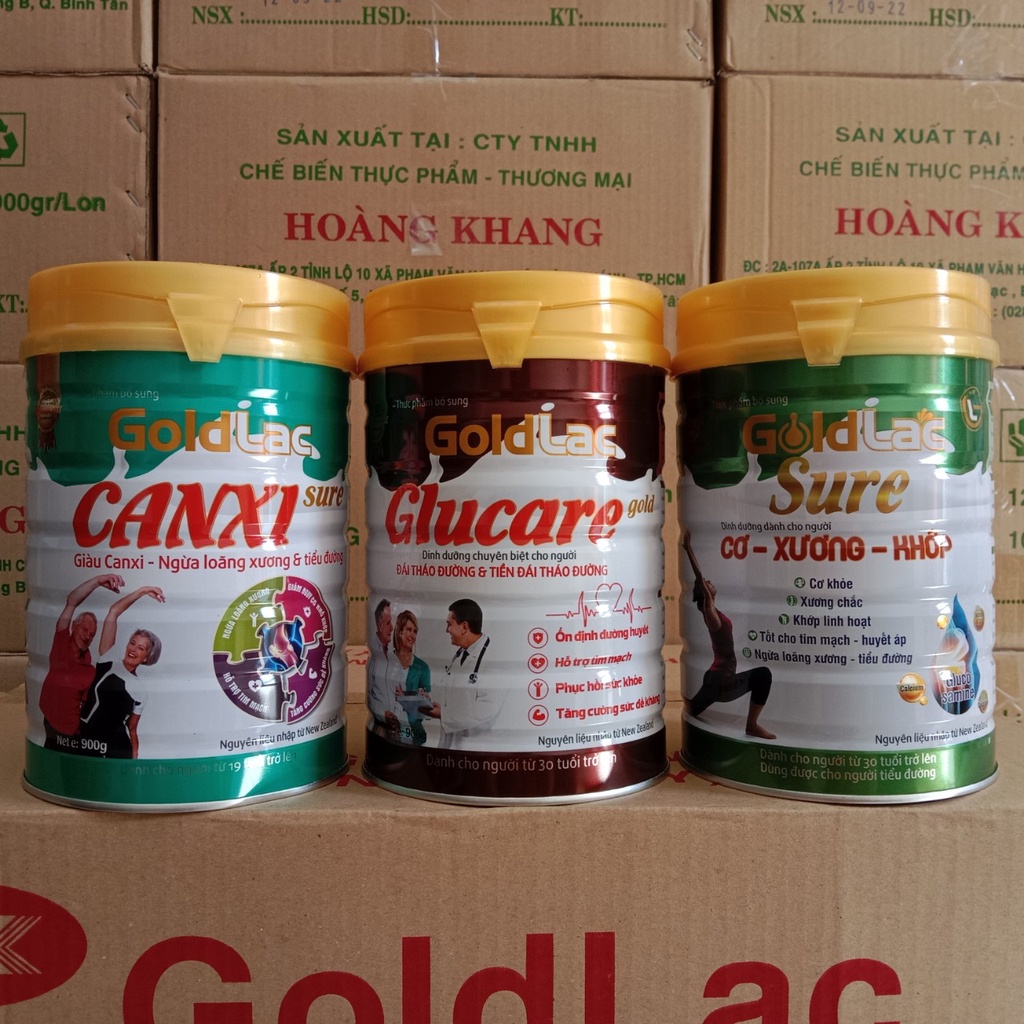 Sữa canxi cho người già Goldlac - Sữa cơ xương khớp cho người già Goldlac Sure - Sữa cho người tiểu đường Goldlac 900g