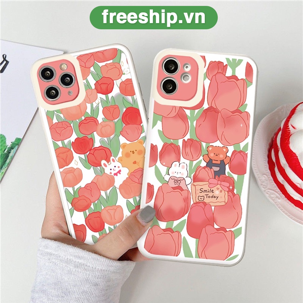 Ốp lưng iphone Pink Garden cạnh vuông 6/6plus/6s/6splus/7/7plus/8/8plus/x/xr/xs/11/12/13/pro/max/plus/promax