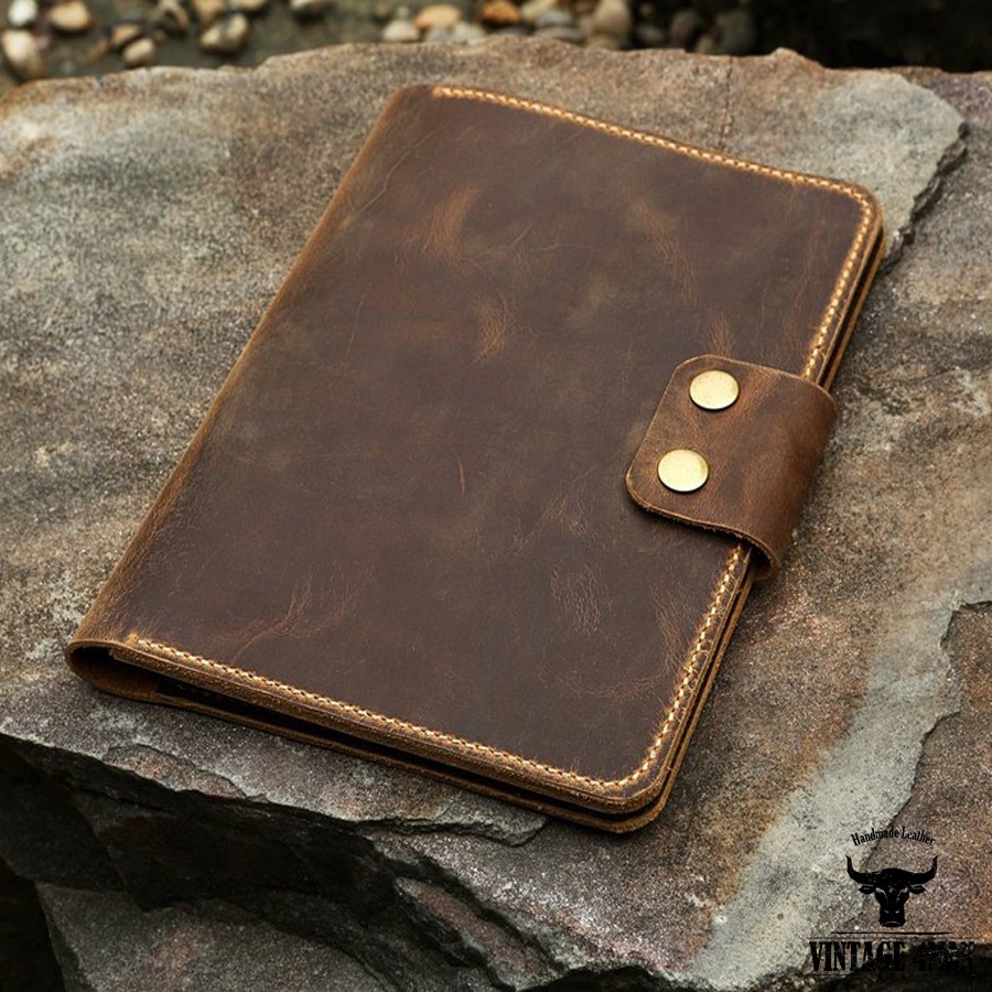 Túi Đựng Máy Tính Bảng, Số Tay Da Bò Thật handmade vintage retro / mã M19