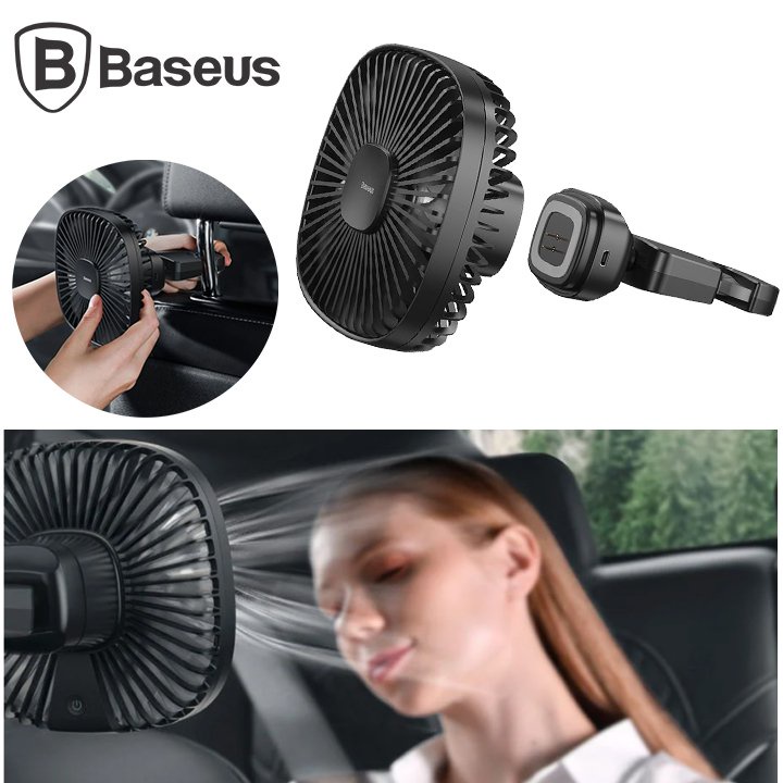 Quạt xếp Baseus CXZR-01 gắn lưng ghế ô tô và mang theo mọi nơi, tích hợp pin