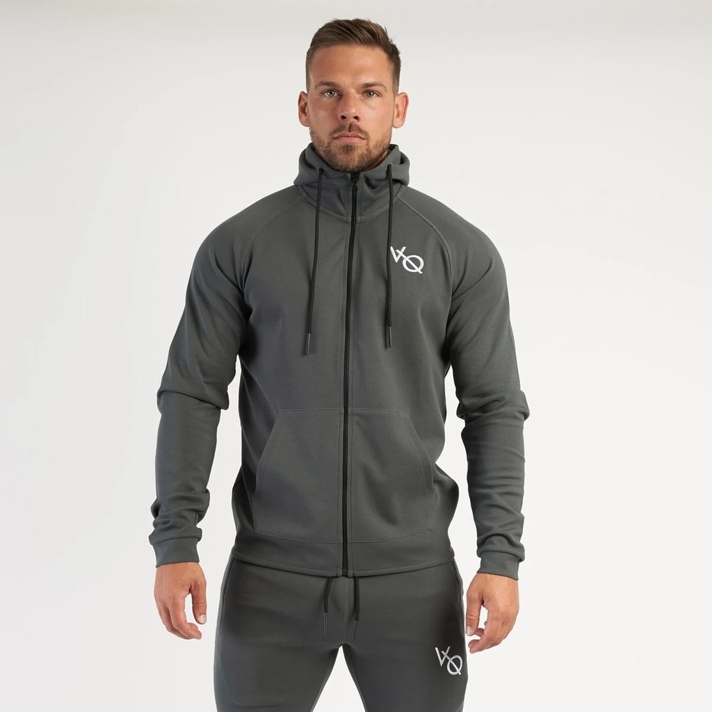  ÁO KHOÁC HOODIE VÀ QUẦN JOGER GYM VQ THUN POLY 4 CHIỀU