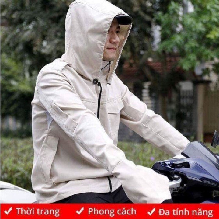 Áo chống nắng chất liệu Kaki cho nam màu trắng sữa cực mát (Đầy đủ size L, XL, XXL)