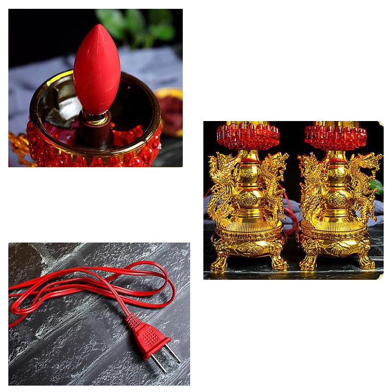 Đèn thờ cúng trái đào để bàn thờ , thần tài, ông địa – Đức Hiếu Shop