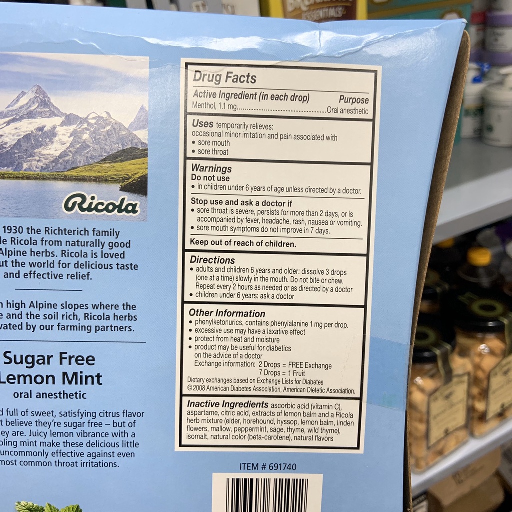 Kẹo ho thảo dược T6/2025 Ricola  - EDS Hàng Mỹ