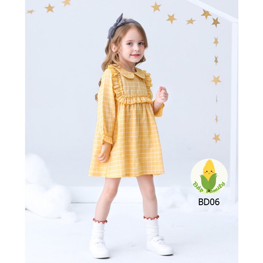 [BD06] Váy kẻ thô vàng SIMYKE bé gái