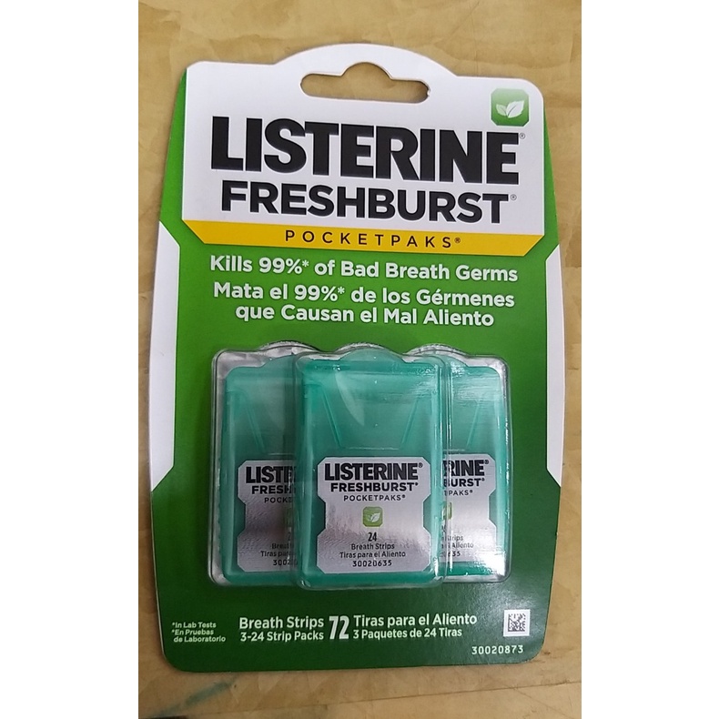 MIẾNG NGẬM THƠM MIỆNG LISTERINE POCKETPAKS FRESHBURST / COOLMINT 3 X 24 MIẾNG