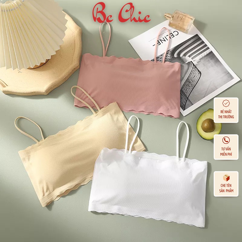 Áo Bra Nữ su gân viền sóng Không Gọng Nâng Ngực tôn vòng một gợi cảm mẫu B235 BC_CHIC LINGERIE