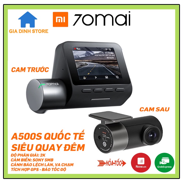 Camera hành trình Xiaomi 70mai A500s quốc tế, phân giải 2K, cảm biến Sony, cảnh báo va chạm, lệch làn, GPS, quay đêm | WebRaoVat - webraovat.net.vn