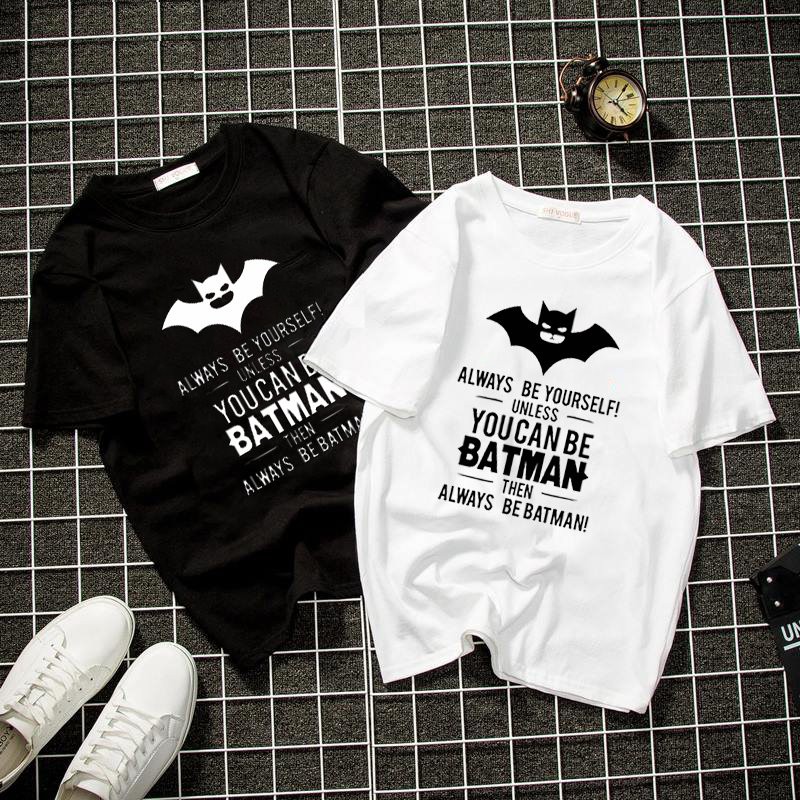 Áo thun unisex Hàn Quốc in chữ kiểu người dơi vải dày mịn 2019T1080 | BigBuy360 - bigbuy360.vn