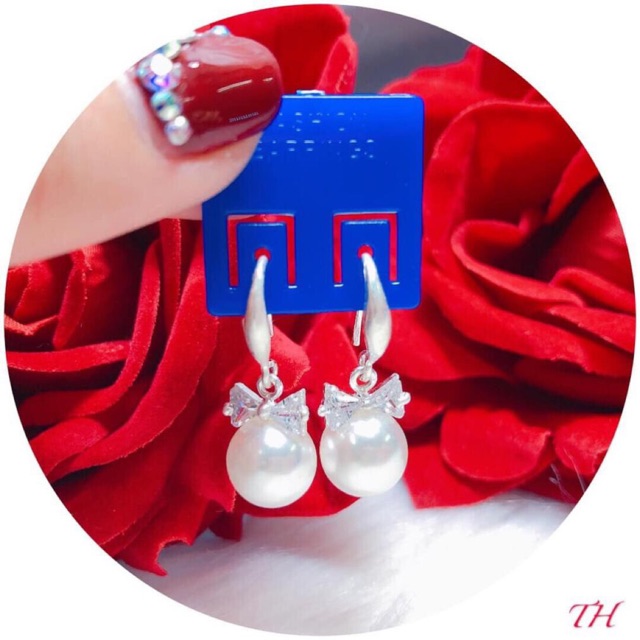 Bông tai nữ đẹp bạc thật sáng đẹp bền, an toàn sử dụng, Khuyên tai móc câu/ trang sức bạc JQN