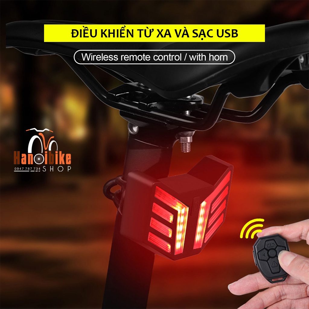 Đèn hậu xi nhan xe đạp BL 802 điều khiển từ xa