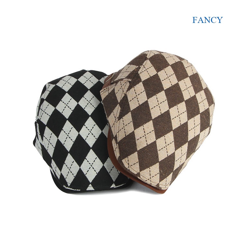 Fancy Mũ Nồi Beret Che Nắng Hàng Ngày Kẻ Sọc Caro Cổ Điển Cho Nam Và Nữ
