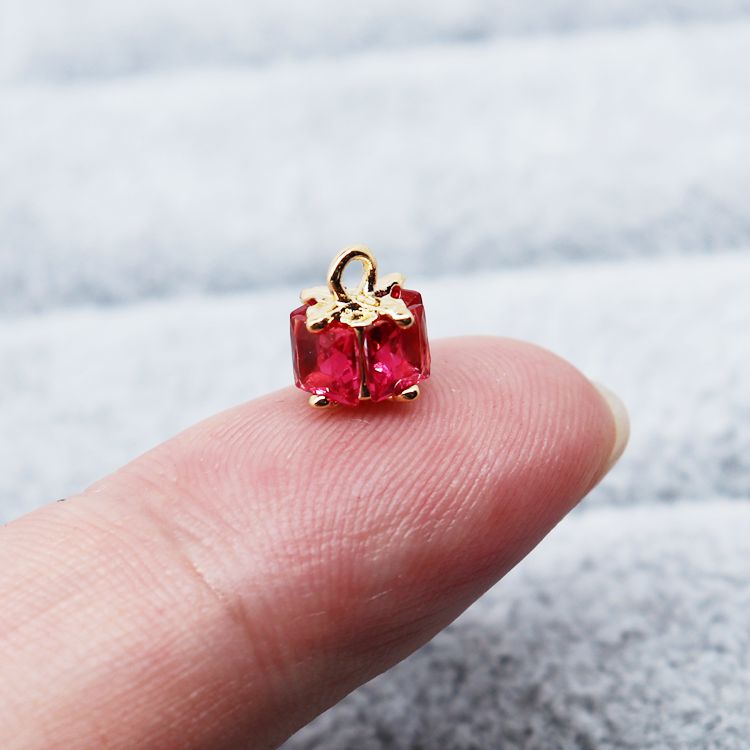 Mặt Dây Chuyền Hình Vuông 14k Màu Vàng Đồng Đính Đá Zircon Hình Vuông diy