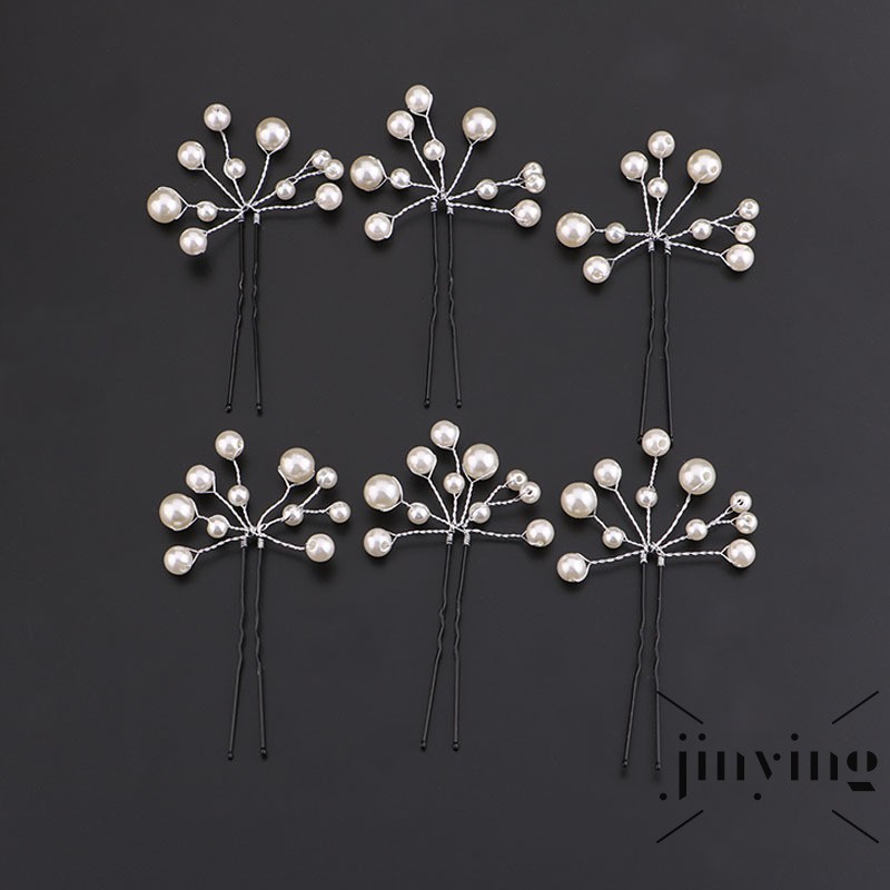 GETNOIVAS Set 6 kẹp tóc hoa thanh lịch cho cô dâu