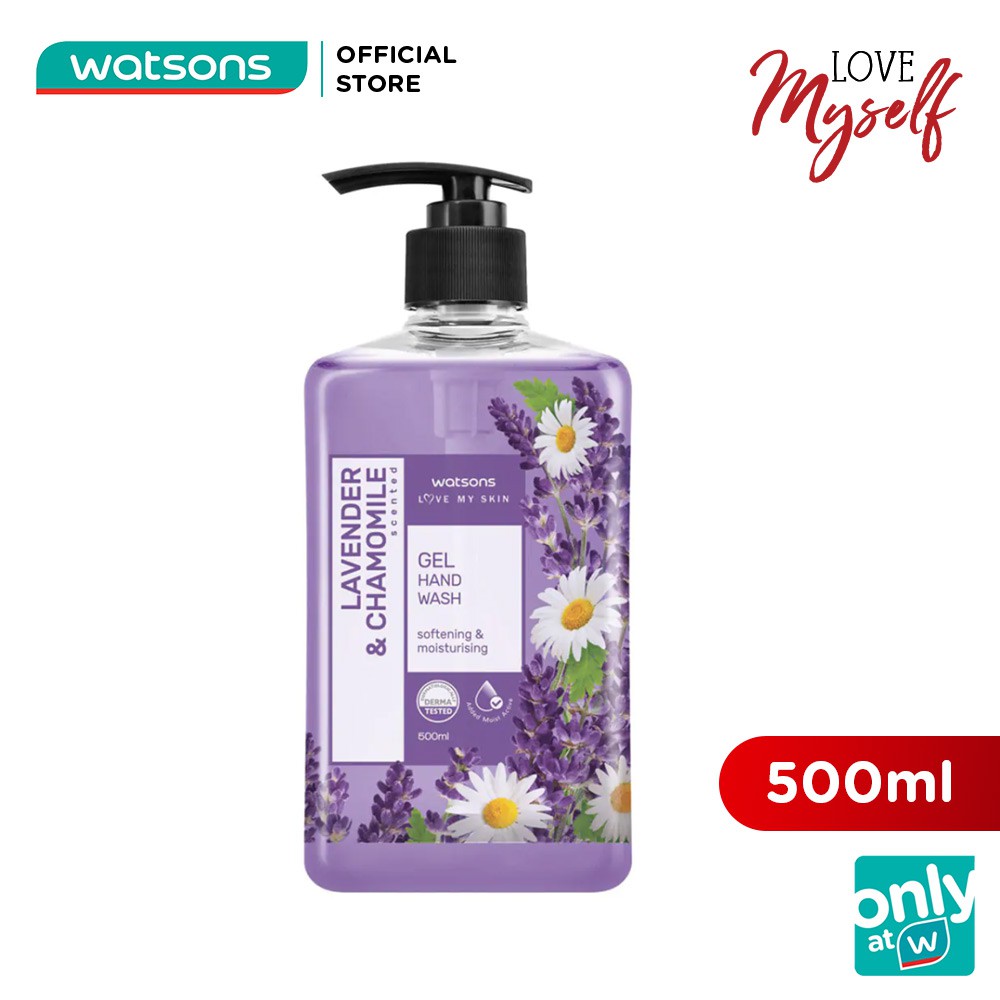 Gel Rửa Tay Watsons Love My Skin Lavender &amp; Chamomile Scented Gel Hand Soap Hoa Cúc &amp; Oải Hương 500ml