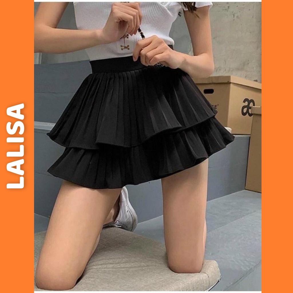 Chân Váy Xếp Ly Ngắn LALISA Chân Váy Xoè Tennis Hai Tầng Dáng Chữ A Hàn Quốc Cao Cấp Ulzzang Có Quần Lót Trong CV005