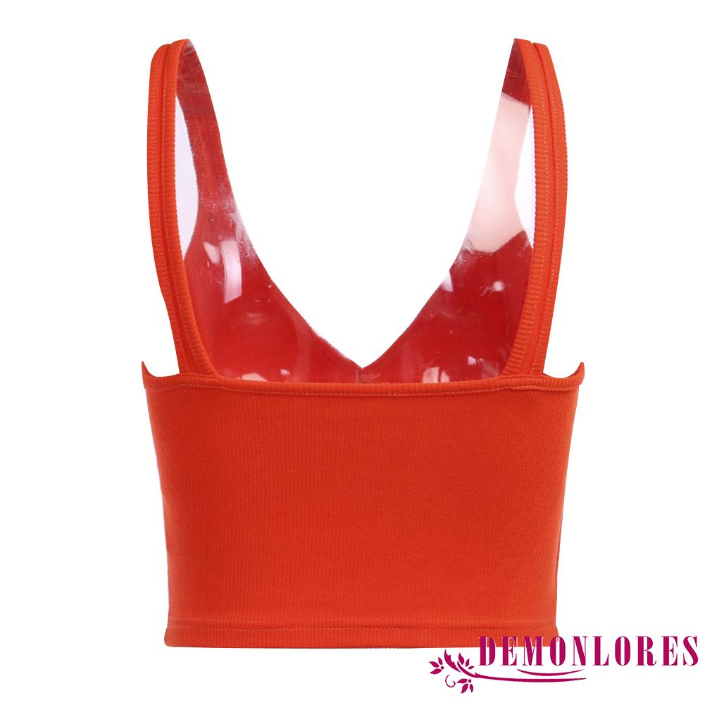 Áo Croptop Sát Nách Thiết Kế Cổ Chữ V Quyến Rũ