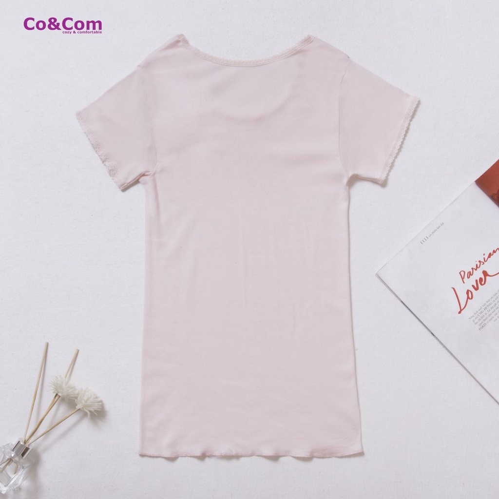 Áo T-Shirt Cổ Tròn Áo Thun Nữ Nhật Cotton Co&amp;Com WOMEN INER 1 Mềm Mại Thoáng Mát