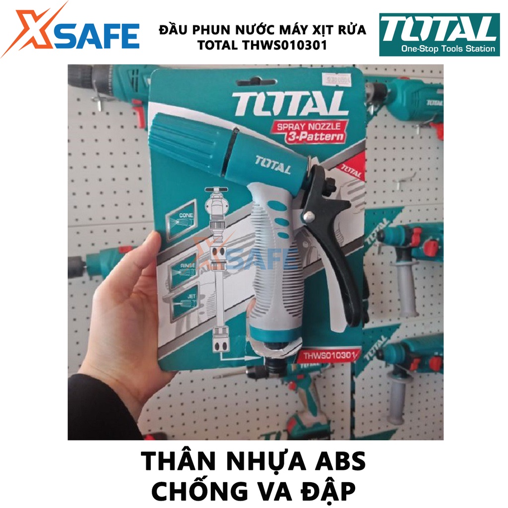 Vòi xịt tưới cây đa năng TOTAL THWS010301 nhựa ABS chống va đập với TPR, tay cầm thoải mái, không trơn trượt
