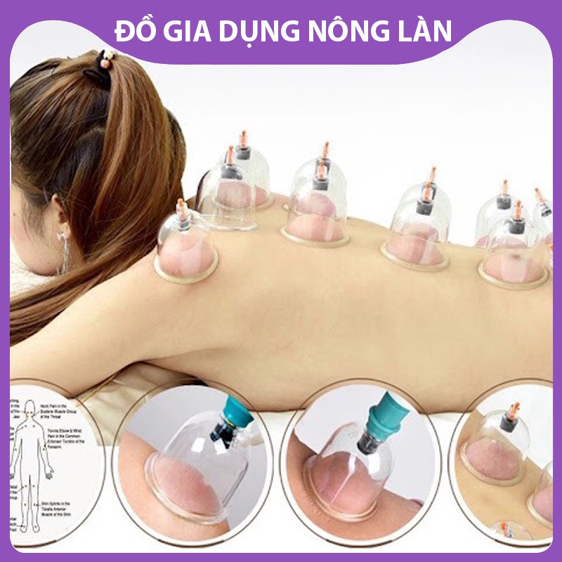 Bộ giác hơi không dùng lửa(12 phụ kiện) Chăm Sóc Sức Khỏe An Toàn - Giúp Lưu Thông Máu NL Shop