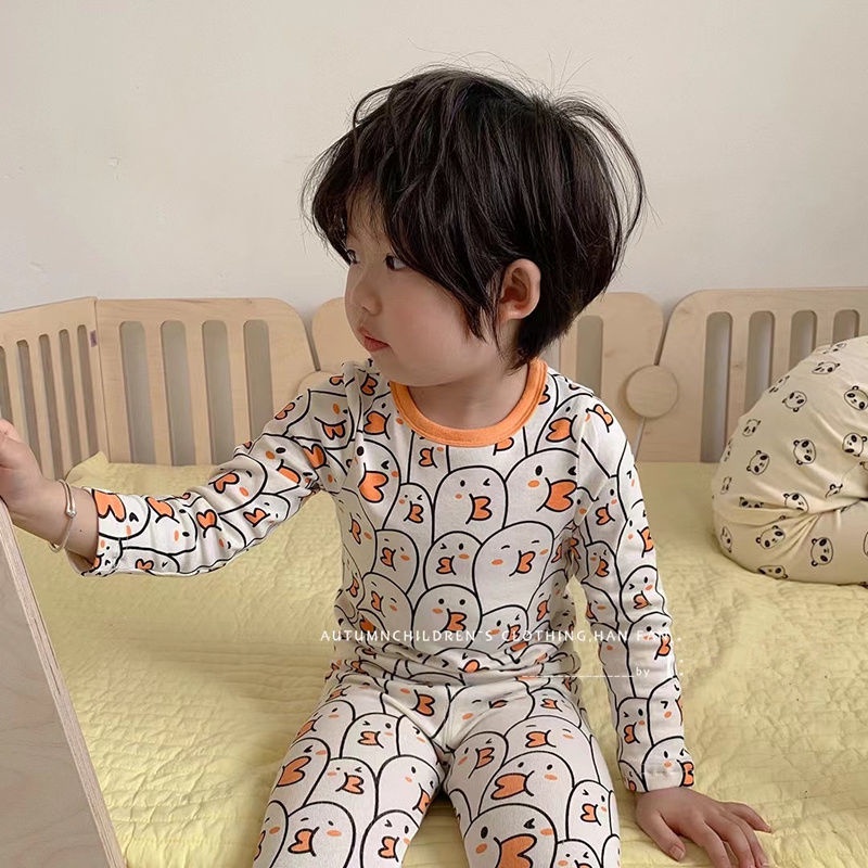 Bộ Đồ Ngủ Tay Dài Chất Cotton In Họa Tiết Hoạt Hình Dễ Thương Thoải Mái Thời Trang Mùa Thu Cho Bé Trai Và Gái 7 Tuổi