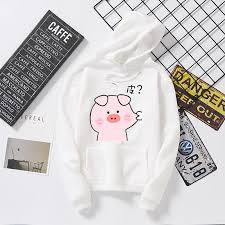 Áo hoodie nữ, áo in hình lợn béo dễ thương.