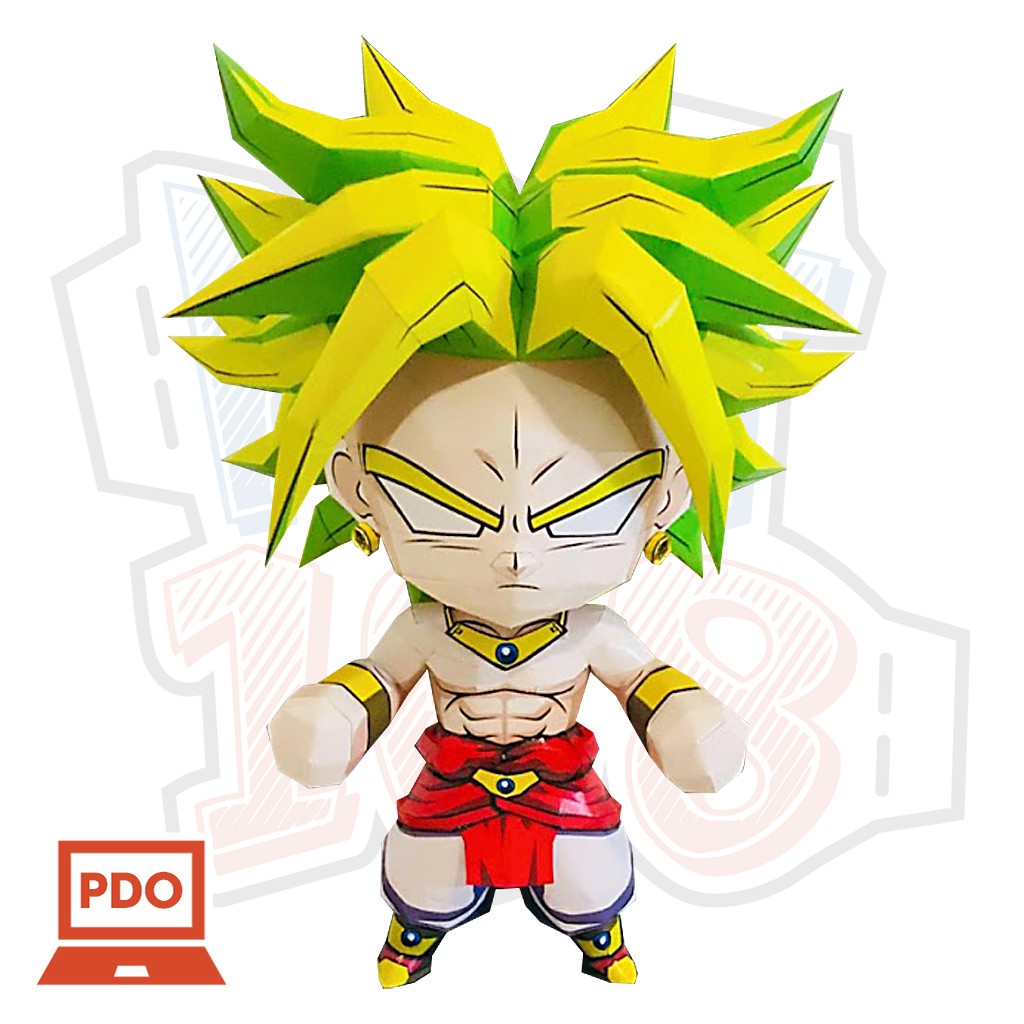 Mô hình giấy Anime Dragon Ball chibi Broly SSJ Legendario