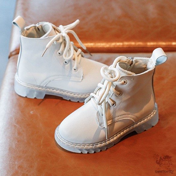 Giày bốt da Pu đế mềm chống trượt phong cách thời trang Anh Quốc cá tính cho bé