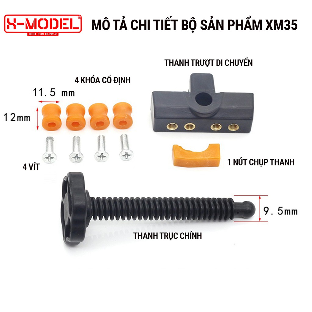 Kẹp E Tô Mini nhựa có thể điều chỉnh, 4 chốt kẹp cao su chống xầy xước vật gia công phụ kiện XMODEL XM35