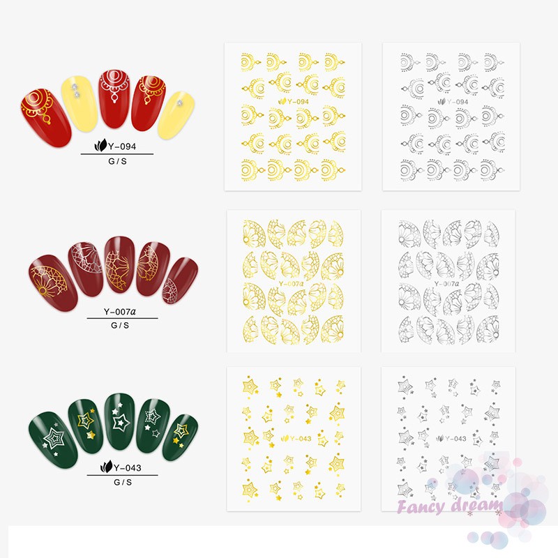Set 30 tờ nhãn dán nhiều họa tiết xinh xắn trang trí móng tay
