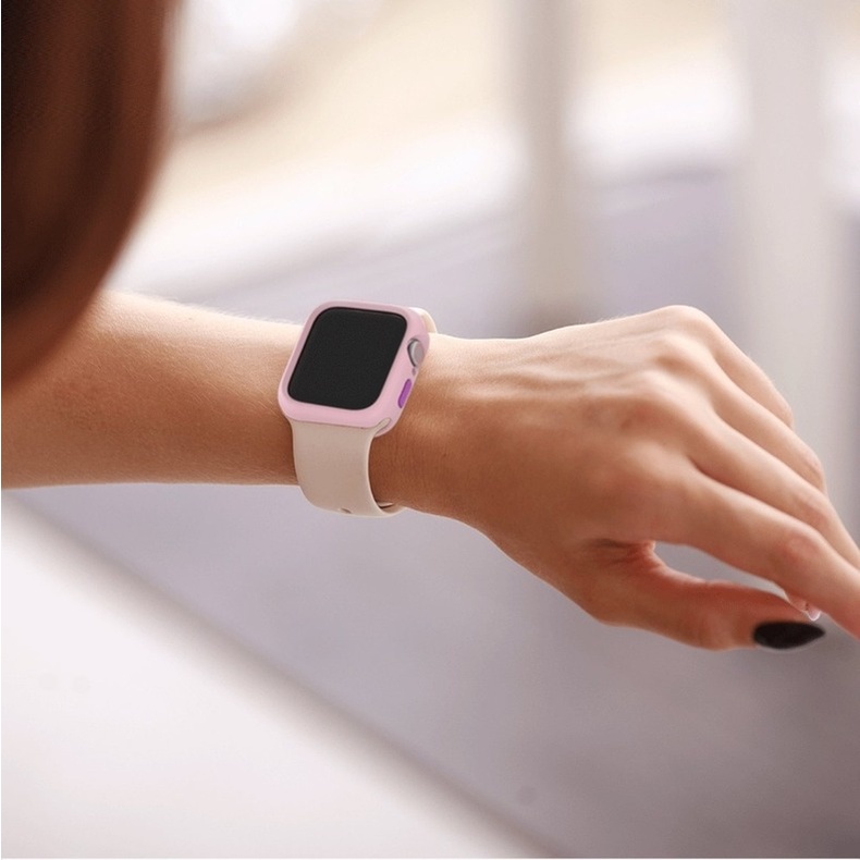 Ốp Silicone mềm nhám màu kẹo cho đồng hồ Apple 40MM 44MM 42MM 38MM iWatch Series SE 6 5 4 2