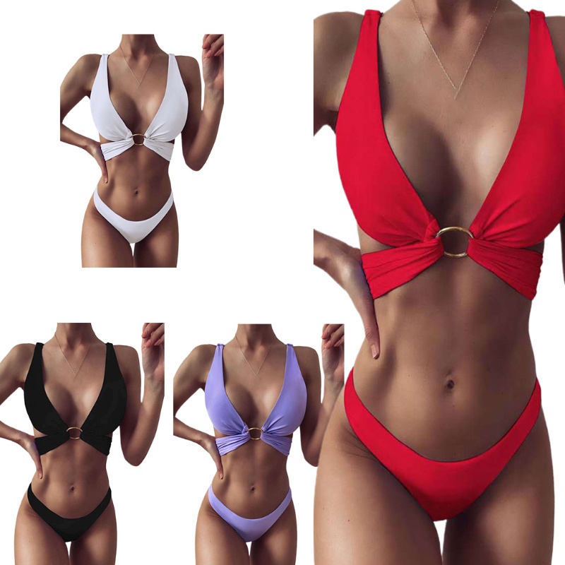 Set bikini 2 mảnh màu sắc thời trang quyến rũ cho nữ