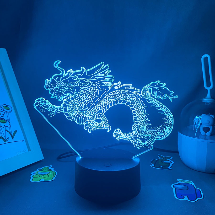 Đèn LED Neon Hình Rồng 3D Trang Trí Phòng Ngủ Cho Bé
