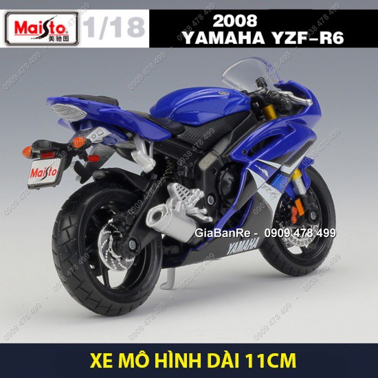 Xe Mô Hình Moto Yamaha Yzf-R6 Tỉ Lệ 1:18 - Maisto - Xanh - 8885.2b