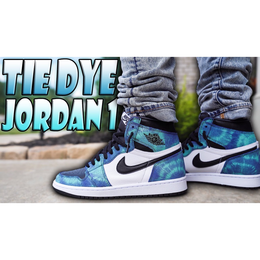 Giày Jordan 1 Retro High Tie Dye_Giày JD Xanh Loang hàng chất cao cấp Full Box