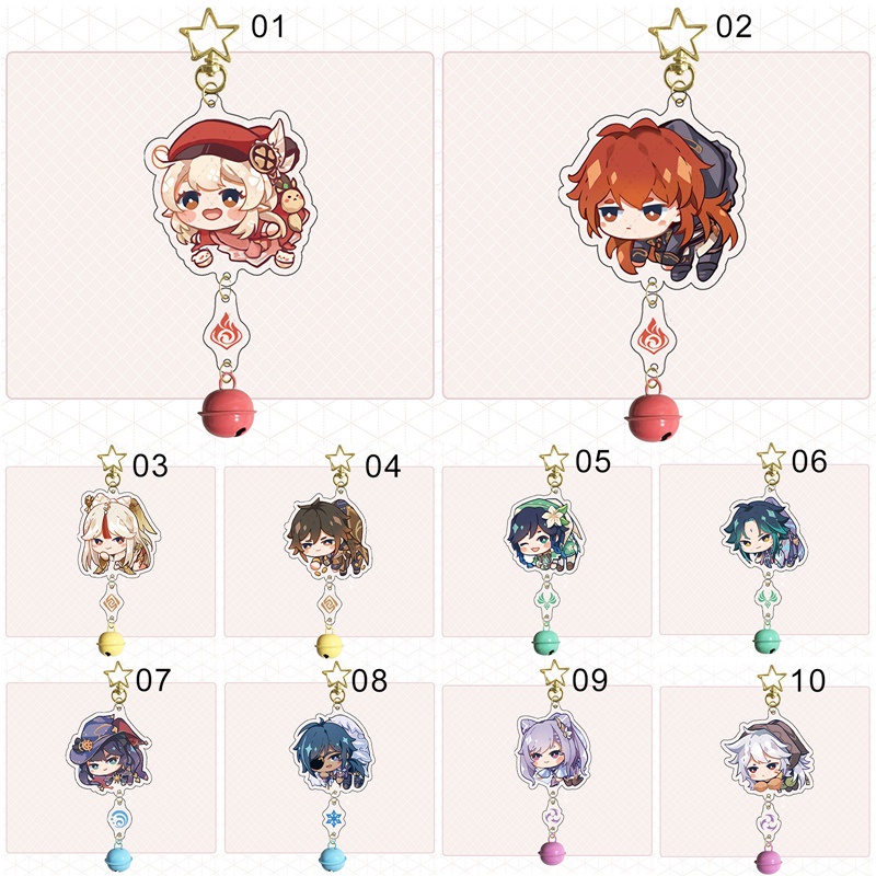 Móc Khóa Nhựa Acrylic Hình Nhân Vật Game Novel Genshin