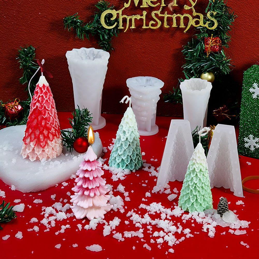 WTTLE Khuôn Silicone Làm Nến Hình Cây Thông Giáng Sinh