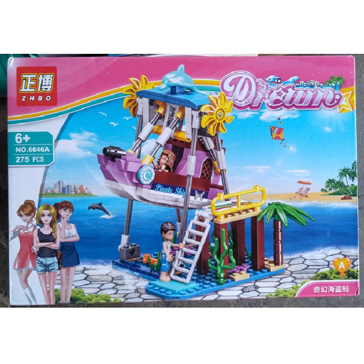 Bộ Lego lắp ráp xếp hình Công viên nước mùa hè - 275 chi tiết - ZHBO Dream 6646A- legoxanh