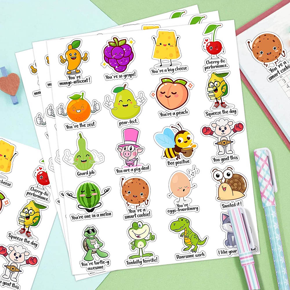 Set 100 Miếng Dán Khen Thưởng Dễ Thương Cho Học Sinh
