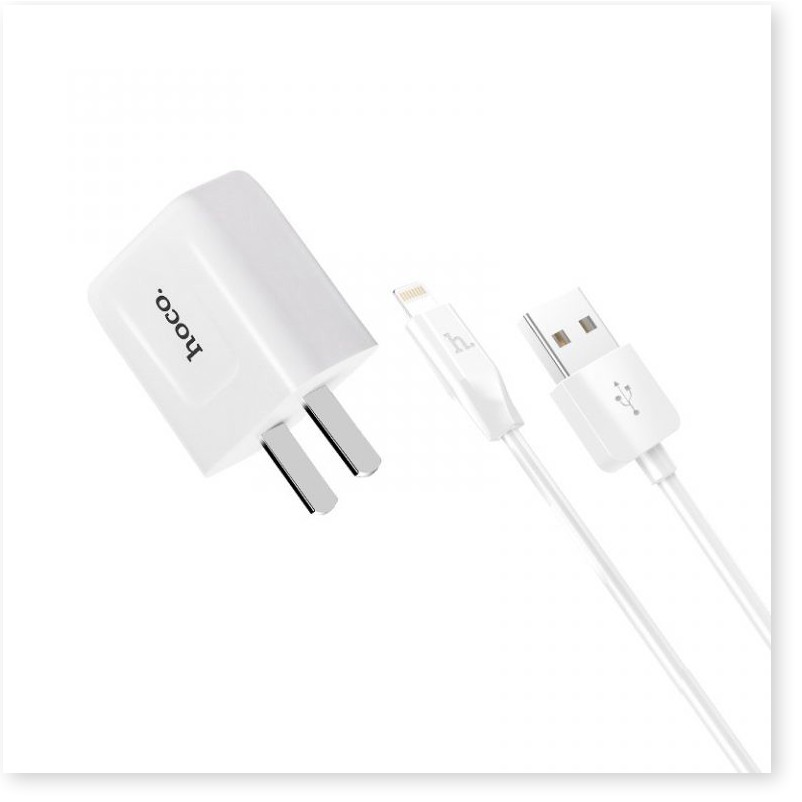 Combo cốc và cáp Hoco C2 cổng lightning sạc nhanh 2.1A dành cho Apple Iphone và Ipad  - SmartShop