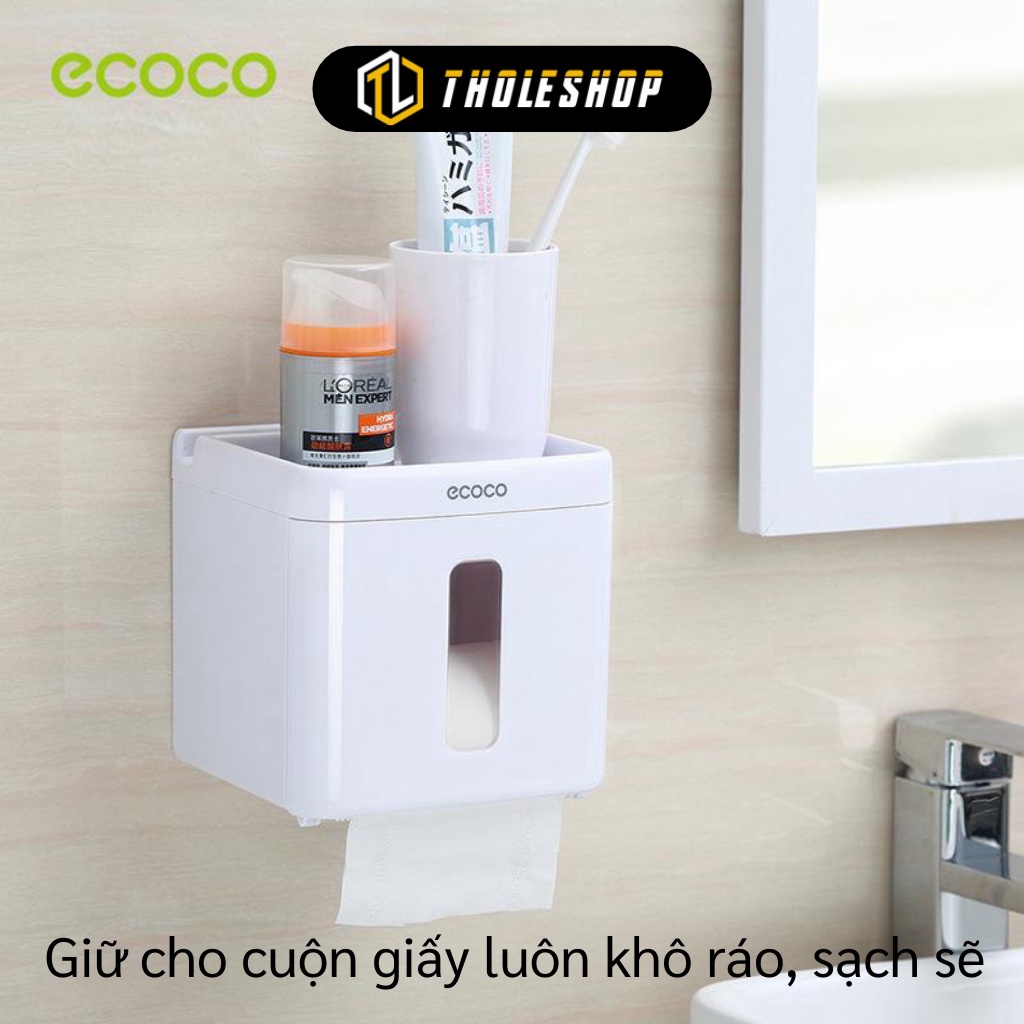 Hộp Đựng Giấy Vệ Sinh - Hộp Đựng Giấy Dán Tường Ecoco Đa Năng Để Đồ Dùng, Điện Thoại 8263