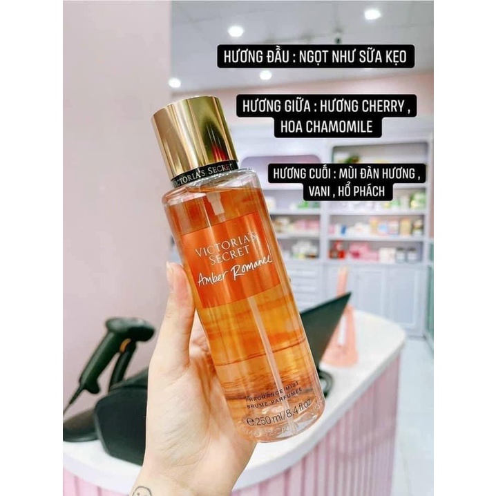 Dưỡng Thể và xịt thơm toàn thân Victoria’s Secret Fragrance Lotion Amber Romance 236ml